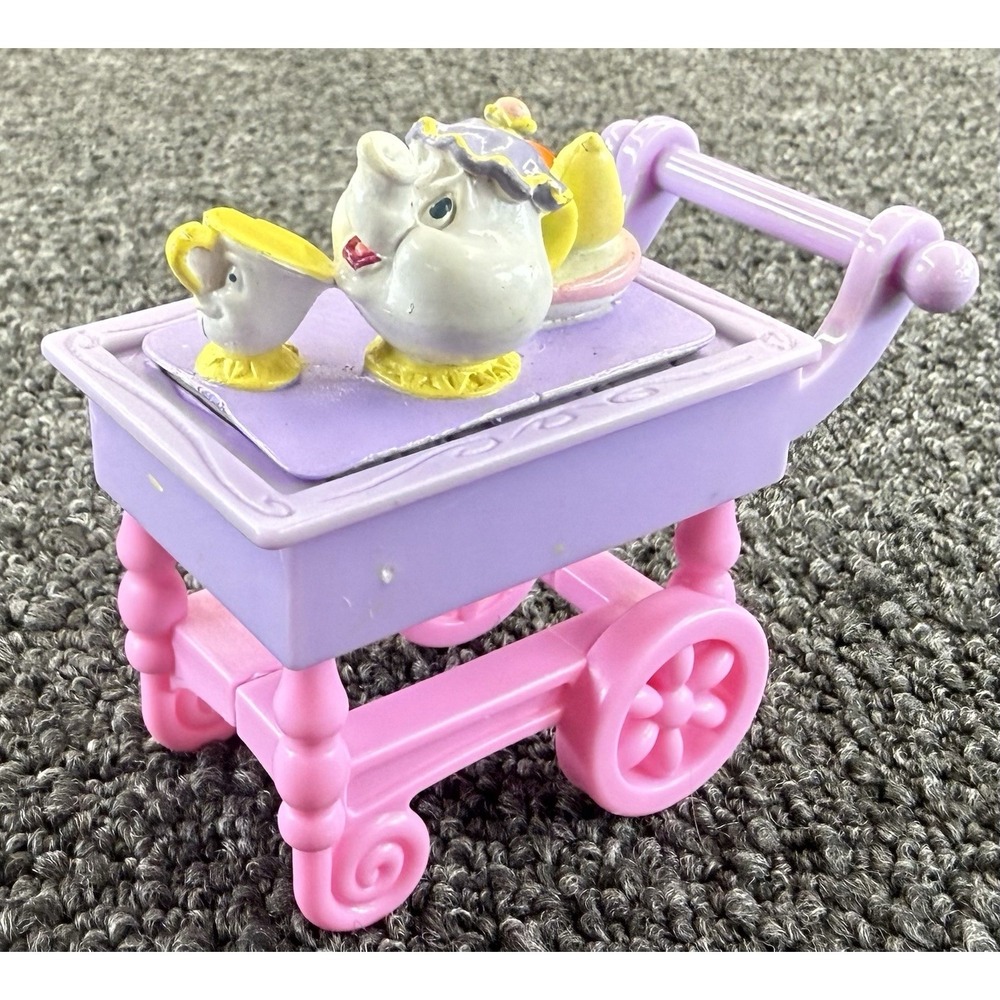 Vintage Disney Beauty And The Beast Mrs Potts,  Chip Tea Cart